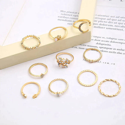 Bundle of 10 Boho Silver and Gold Rings 3
