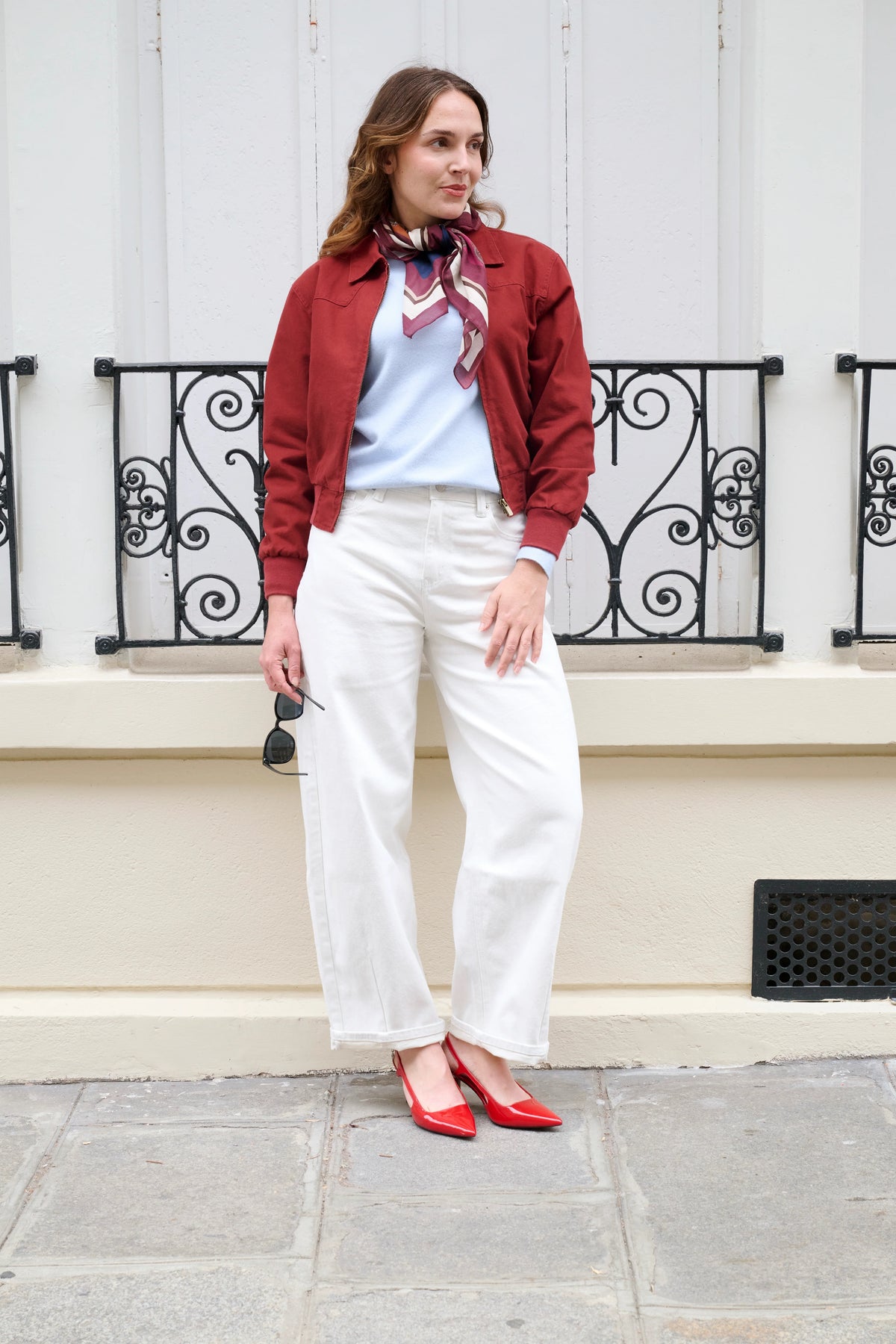 Burgundy cotton bomber jacket 0