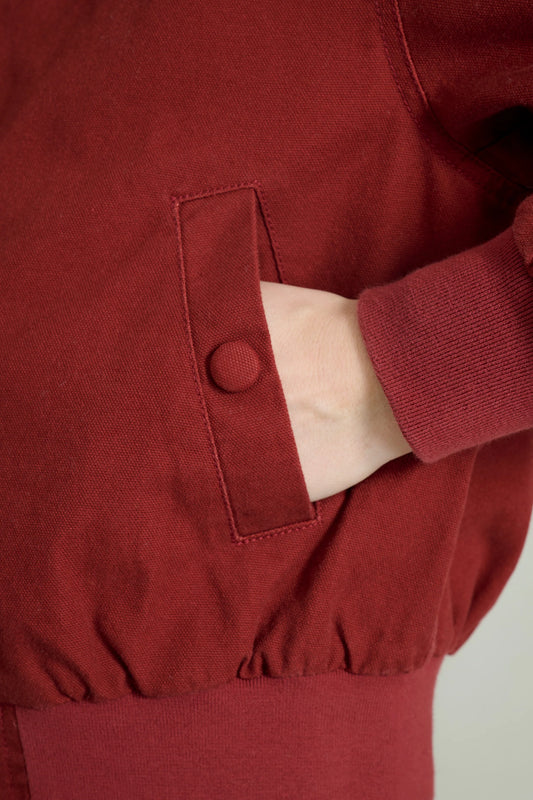 Burgundy cotton bomber jacket 6