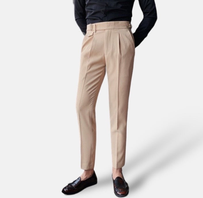 Business Pants with Pleated Front and Side Tabs 1