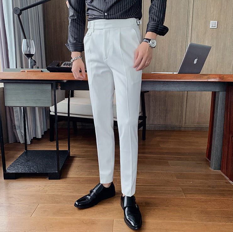 Business Pants with Pleated Front and Side Tabs 10