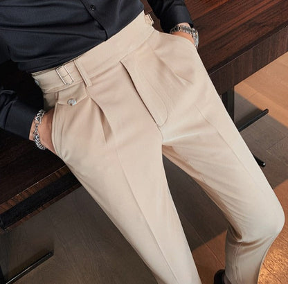 Business Pants with Pleated Front and Side Tabs 2