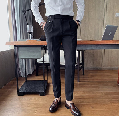 Business Pants with Pleated Front and Side Tabs 4