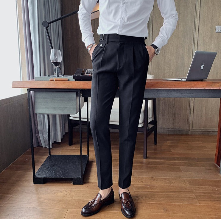 Business Pants with Pleated Front and Side Tabs 5