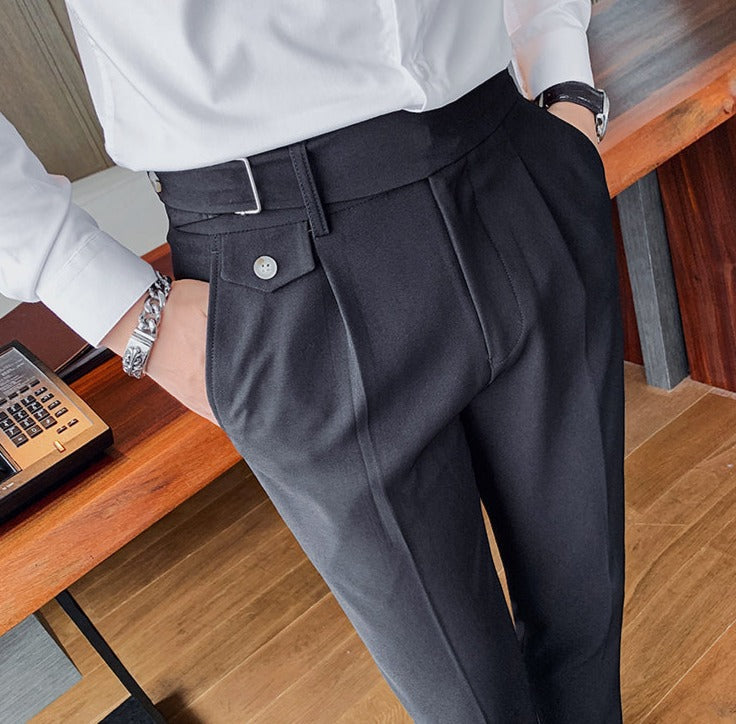 Business Pants with Pleated Front and Side Tabs 6
