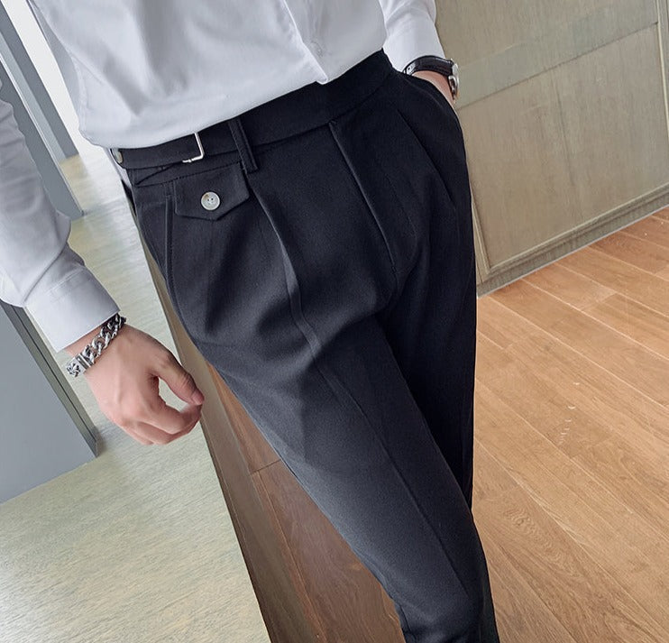 Business Pants with Pleated Front and Side Tabs 7