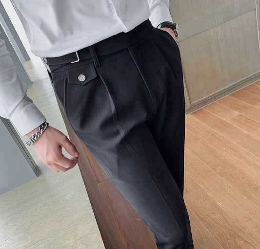 Business Pants with Pleated Front and Side Tabs 7