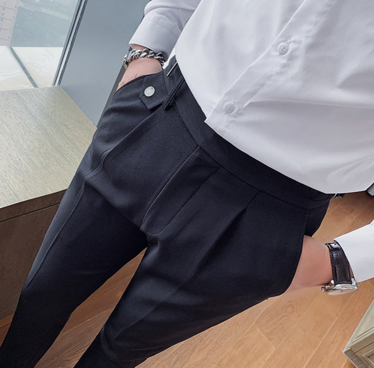 Business Pants with Pleated Front and Side Tabs 8