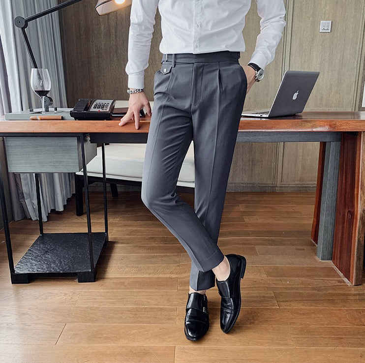 Business Pants with Pleated Front and Side Tabs 9