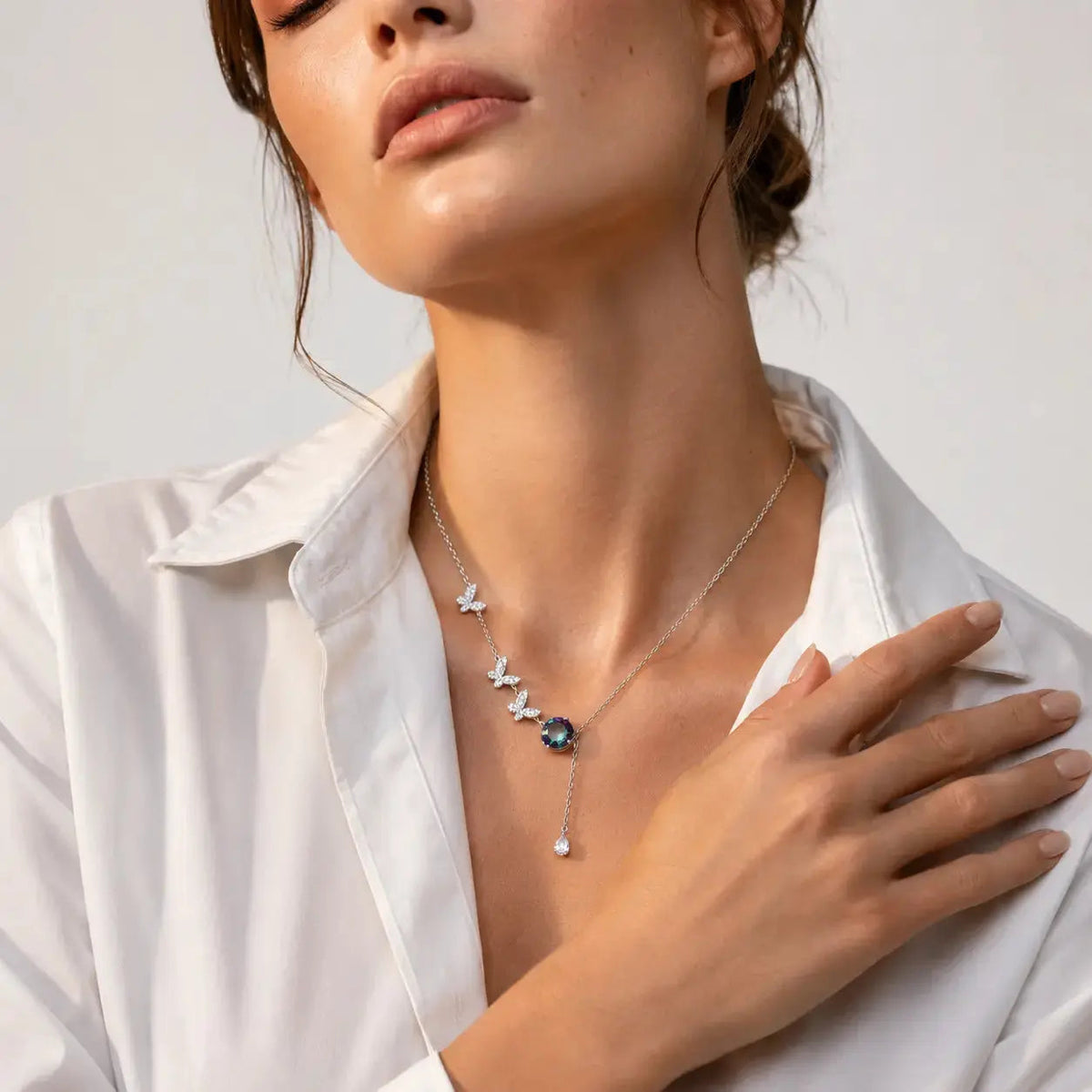 Butterfly Dreams Moissanite Necklace - 925 Sterling Silver 3