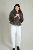 COFFEE FAUX FUR COAT 0