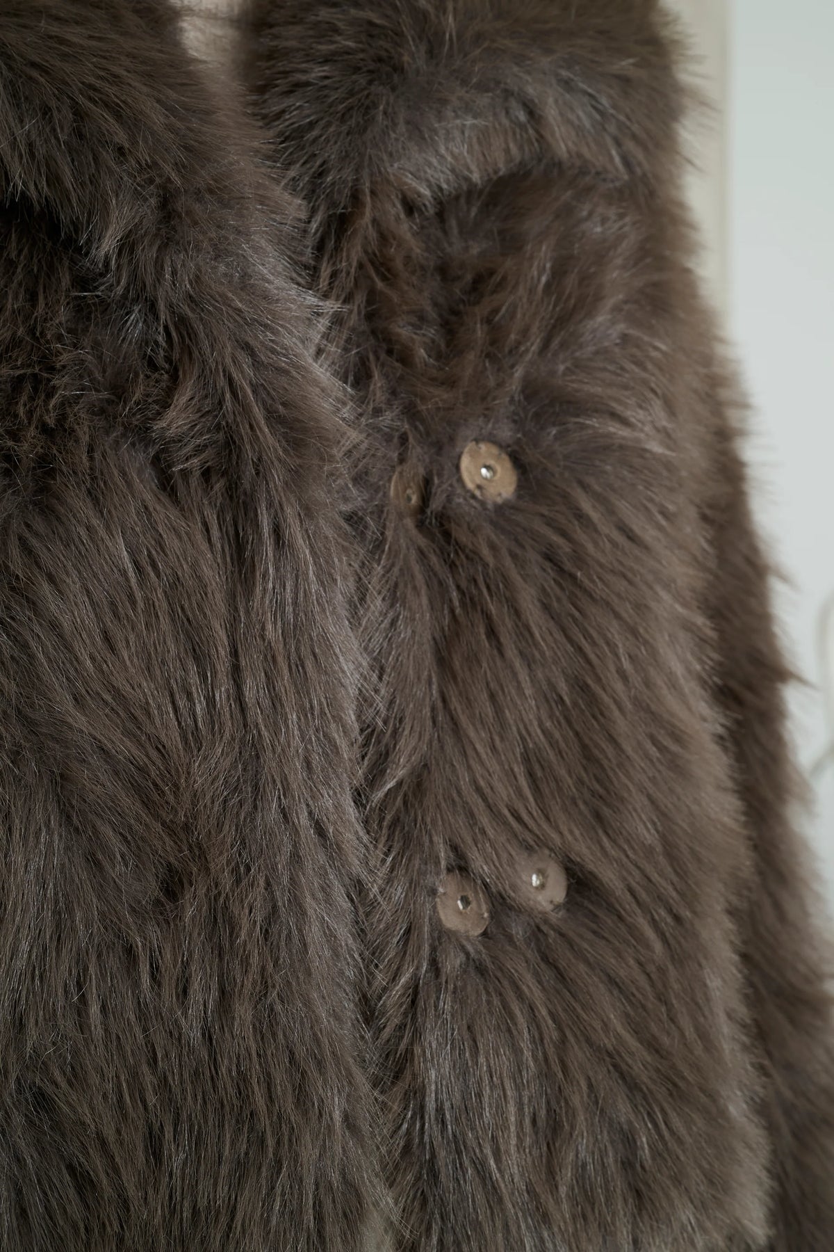 COFFEE FAUX FUR COAT 1