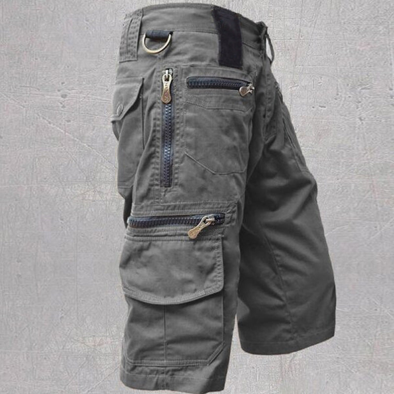 Cargo twill shorts with zip pockets and drawstring waist 0
