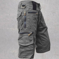 Cargo twill shorts with zip pockets and drawstring waist 0
