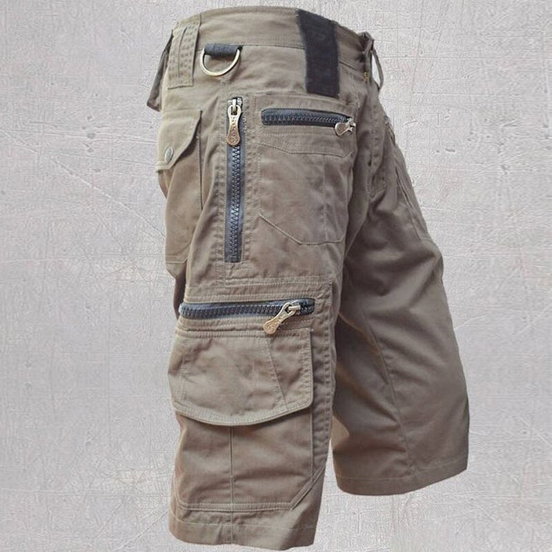 Cargo twill shorts with zip pockets and drawstring waist 2