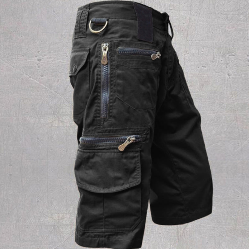 Cargo twill shorts with zip pockets and drawstring waist 3