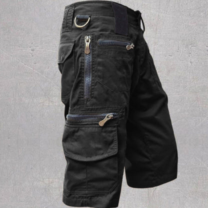 Cargo twill shorts with zip pockets and drawstring waist 3