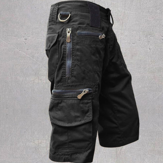 Cargo twill shorts with zip pockets and drawstring waist 3