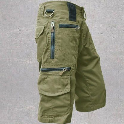 Cargo twill shorts with zip pockets and drawstring waist 4