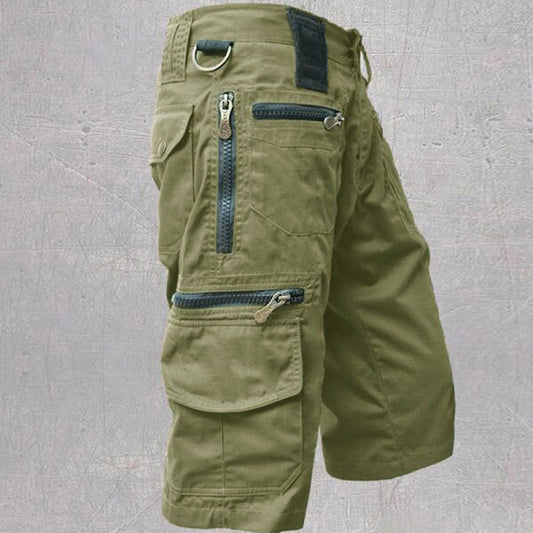 Cargo twill shorts with zip pockets and drawstring waist 4