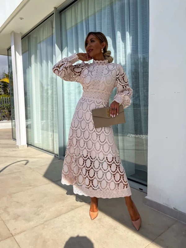 Carla | Long Sleeve Lace Midi Dress 1