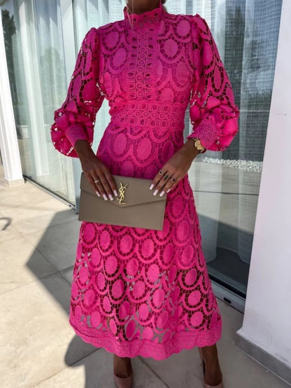 Carla | Long Sleeve Lace Midi Dress 4