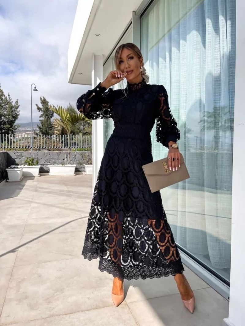 Carla | Long Sleeve Lace Midi Dress 5