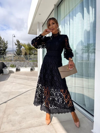 Carla | Long Sleeve Lace Midi Dress 5
