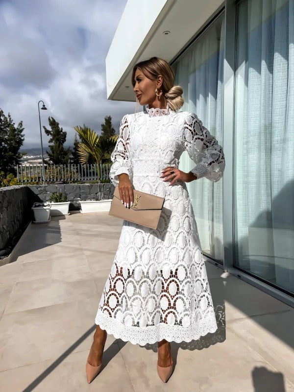 Carla | Long Sleeve Lace Midi Dress 6