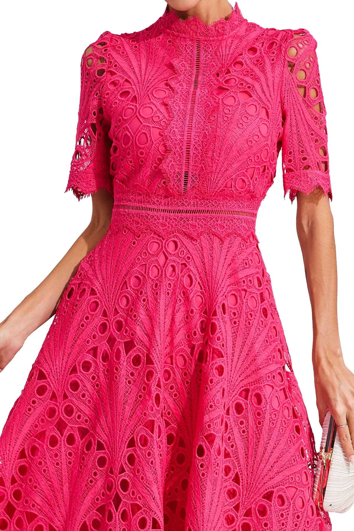 Carlotta | Lace High Neck Midi Dress 9