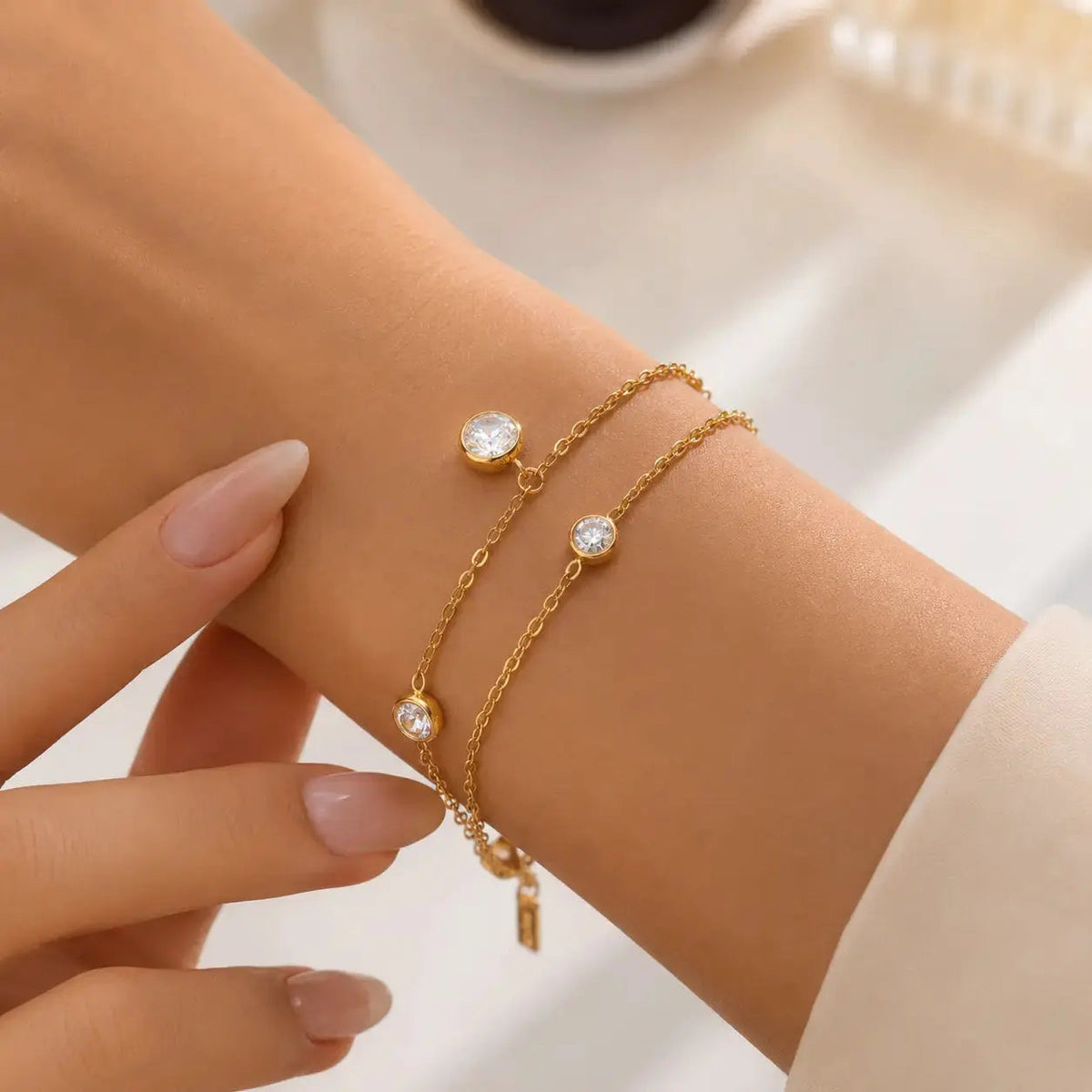 Cascade Zircon Drop Bracelet - 18K Gold Plated 0