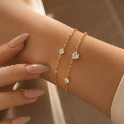 Cascade Zircon Drop Bracelet - 18K Gold Plated 2