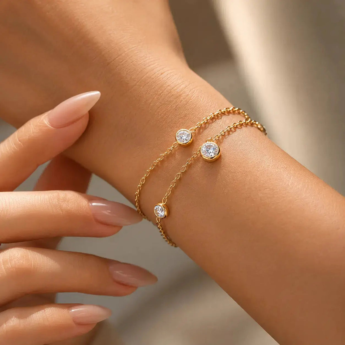 Cascade Zircon Drop Bracelet - 18K Gold Plated 3