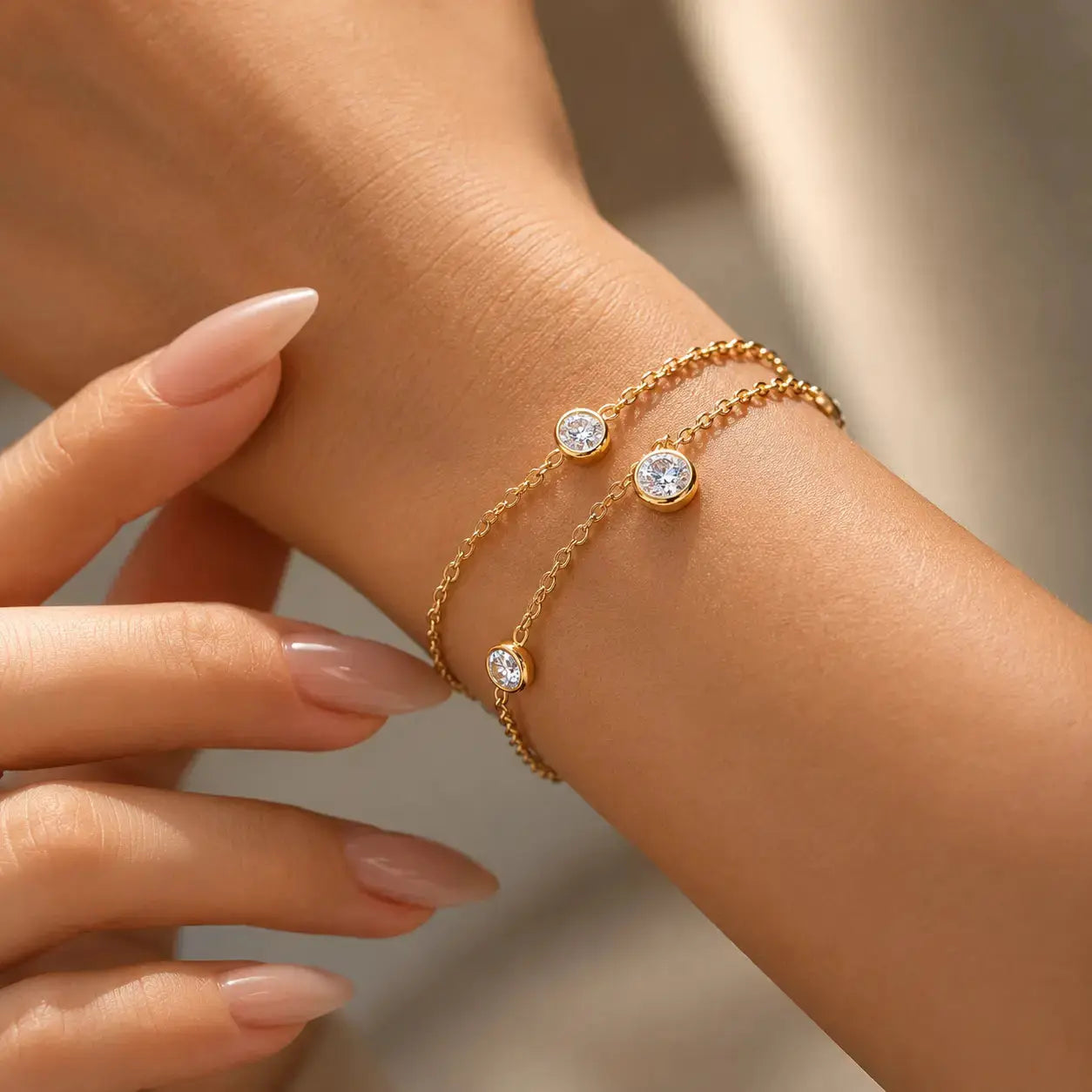 Cascade Zircon Drop Bracelet - 18K Gold Plated 3
