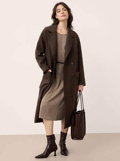 Cashmere Crew Neck Sculpted Seam A-Line Midi Dress HARLOW 6