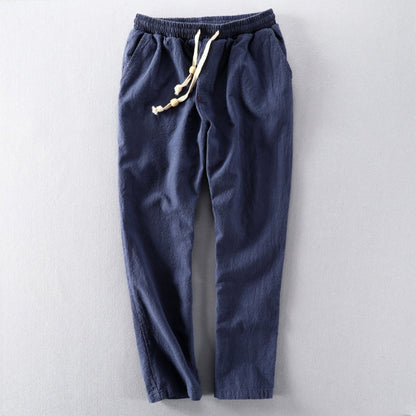 Casual Blend Trousers with Drawstring Waist and Pockets 0