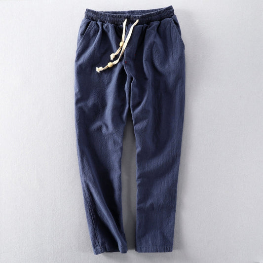 Casual Blend Trousers with Drawstring Waist and Pockets 0