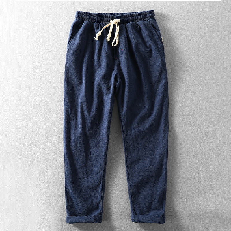 Casual Blend Trousers with Drawstring Waist and Pockets 1