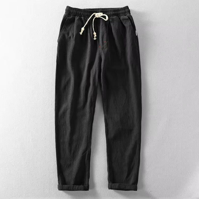 Casual Blend Trousers with Drawstring Waist and Pockets 3