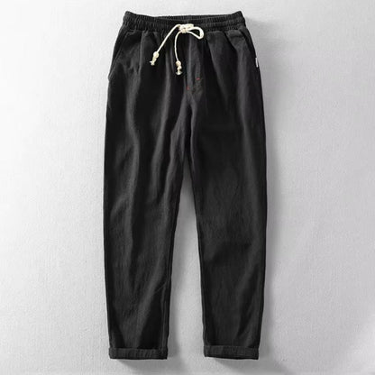 Casual Blend Trousers with Drawstring Waist and Pockets 3