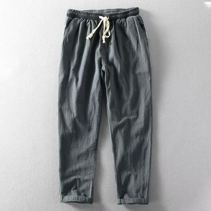 Casual Blend Trousers with Drawstring Waist and Pockets 4