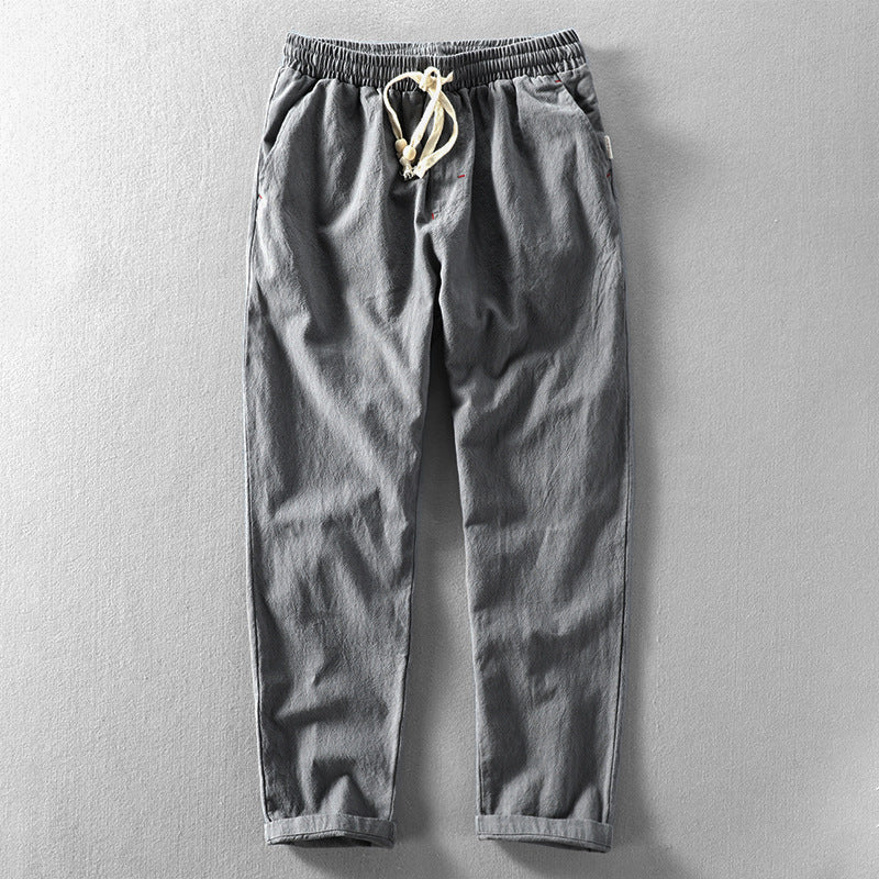 Casual Blend Trousers with Drawstring Waist and Pockets 5