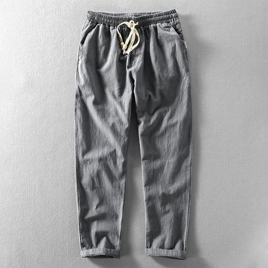 Casual Blend Trousers with Drawstring Waist and Pockets 5