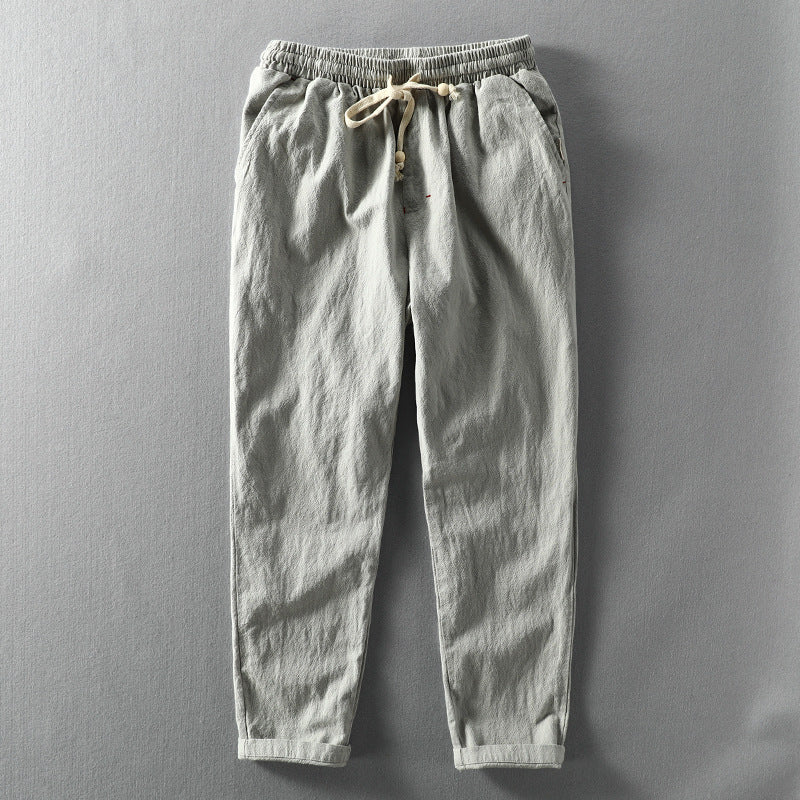 Casual Blend Trousers with Drawstring Waist and Pockets 6