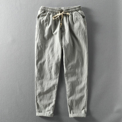 Casual Blend Trousers with Drawstring Waist and Pockets 6