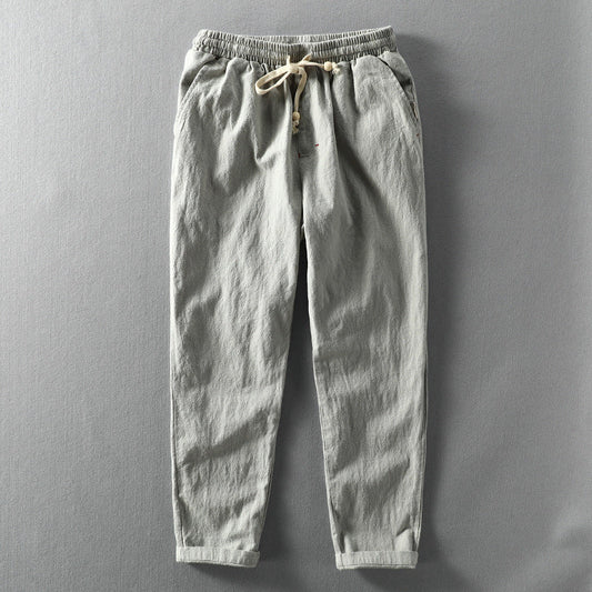 Casual Blend Trousers with Drawstring Waist and Pockets 6