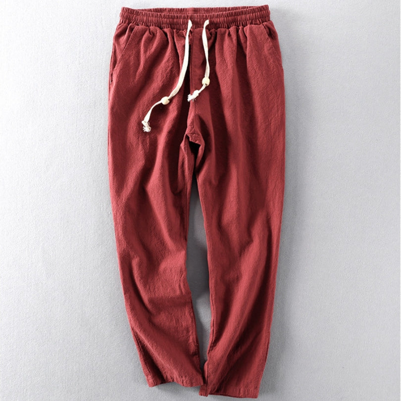 Casual Blend Trousers with Drawstring Waist and Pockets 7