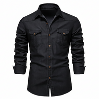 Casual Denim Shirt with Button Front and Chest Pockets 0