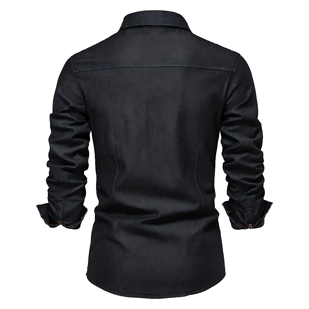 Casual Denim Shirt with Button Front and Chest Pockets 2