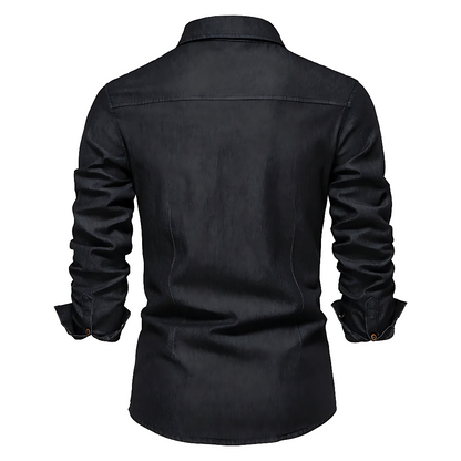 Casual Denim Shirt with Button Front and Chest Pockets 2
